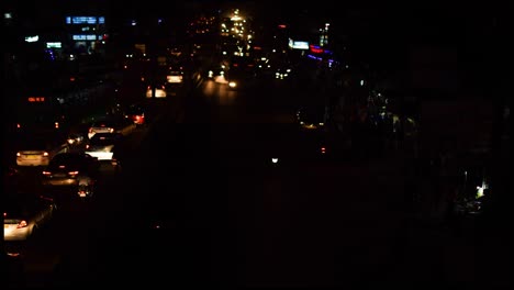 4k-Timelapse-of-a-street-with-cars-and-traffic-in-Bangalore,-India