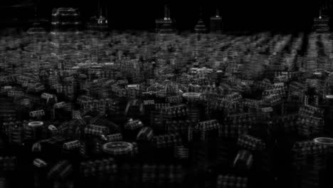 3D-City-in-Hologram-Wireframe-Style