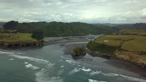 Costa-Oeste-Nueva-Zelanda-Isla-Norte-Vista-Aérea-Drone-4k-Arbusto-Nativo