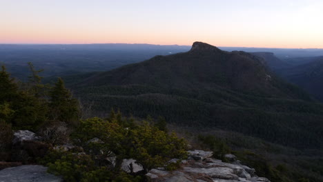 Sunset-Time-Lapse-in-Winter-of-Table-Rock-Mountain-shot-from-the-peak-of-nearby-Hawksbill-Mountain