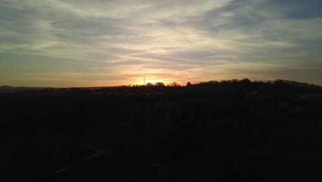 An-aerial-view-of-the-sunset-over-Exeter-in-Devon