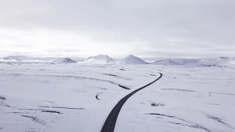 Flying-with-the-drone-over-a-mountain-pass-in-Iceland