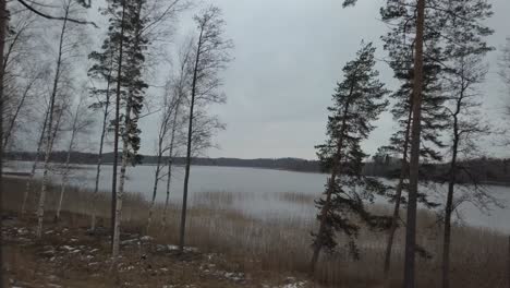 Un-Lago-En-El-Sur-De-Finlandia,-Cerca-De-Joutsa,-Durante-El-Invierno