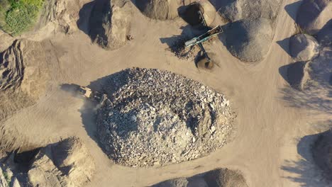 Aerial-view-of-crushed-stone-quarry-machine