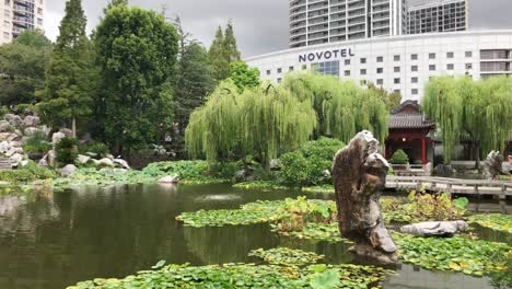 Blick-Auf-Chinesische-Gärten-In-Sydney-City-In-Der-Nähe-Von-Darling-Harbour