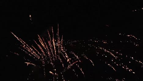 Aerial-shot-of-fireworks-at-night