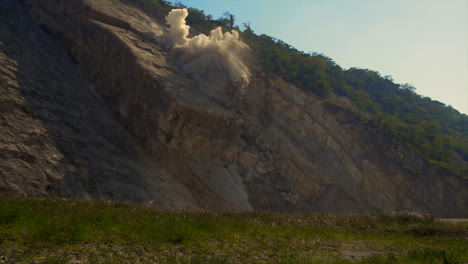 Destroying-Rock-With-An-Explosion-In-A-gravel-mine