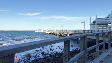 Woody-Point-Jetty-with-ocean-waves-on-a-cold-sunny-morning
