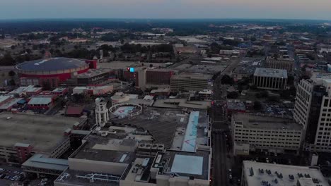 Sunset-in-Downtown-Memphis-from-Drone