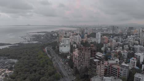 Stabile-Luftaufnahme-über-Einem-Vorort-Von-Mumbai,-Indien
