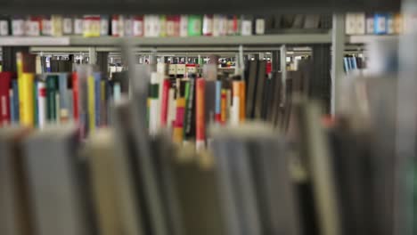 Close-up-shot-of-books-in-a-library