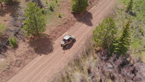 Drone-follows-UTV-on-dirt-road