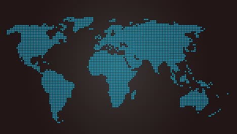 Digitale-Punktmatrix-Weltkarten-Infografik-Mit-Jet,-Der-Nordamerika-Nach-Südafrika-Verlässt,-Grafische-Illustration