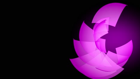 Pink-color-sphere-parts-in-a-continuous-loop-animation-overlapping-each-other