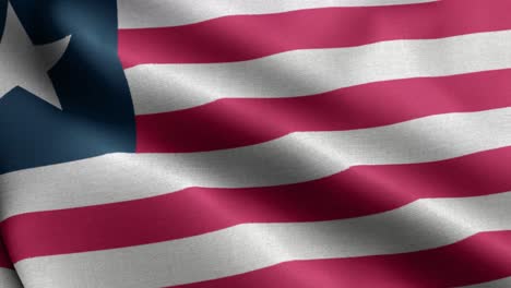 Closeup-Waving-loop-4k-National-Flag-of--Liberia