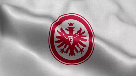 Weiße-4K-animierte-Schleife-Einer-Wehenden-Flagge-Der-Fußball-Bundesligamannschaft-Eintracht-Frankfurt