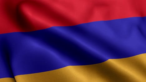 Primer-Plano-Ondeando-Lazo-4k-Bandera-Nacional-De-Armenia