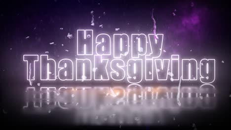 "Happy-Thanksgiving"-neon-lights-sign-revealed-through-a-storm-with-flickering-lights
