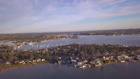 Luftaufnahme-Von-Taren-Point-Sydney-Waterfront-Häusern-Mit-Wunderschönem-Meerblick