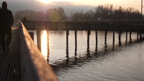 Sunrise-reflection-on-the-footbridge-of-Rapperswil-Jona-Switzerland