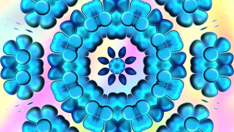 Mehrfarbiger,-Abstrakter-Blumenhintergrund-Und-Bewegung-Mit-Kaleidoskopeffekt