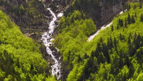 Waterfalls-cascading-down-steep-mountainside