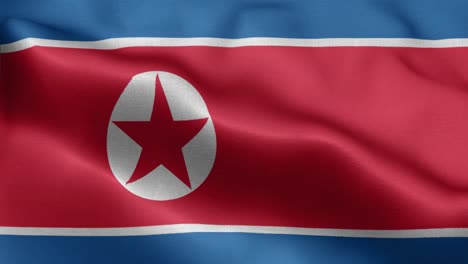Ondeando-La-Bandera-Nacional-De-Corea-Del-Norte-4k