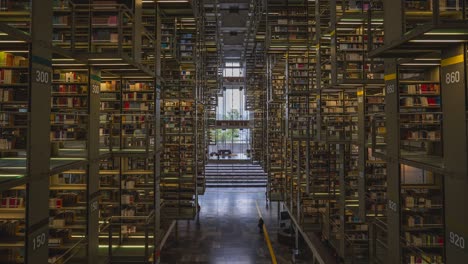 Timelapse-of-Biblioteca-Vasconcelos-in-Mexico-City-during-rainy-day