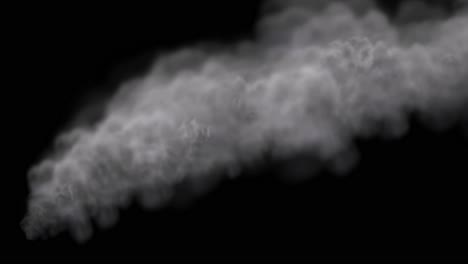 Einfacher-Visueller-Effekt-Von-Starkem-Rauch-Auf-Schwarzem-Hintergrund,-3D-Animation