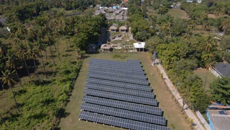 Giant-Solar-Panels-Farm-Field-At-Sunshine-on-exotic-island