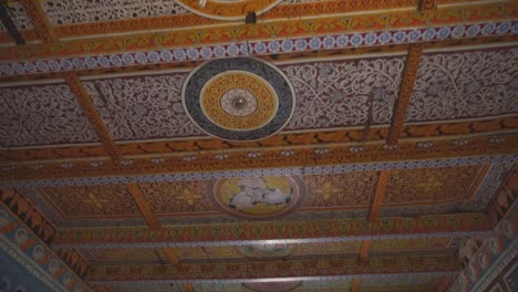 Ornate-buddhist-hand-painted-ceiling