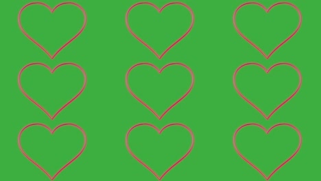 Green-screen-Background-And-Moving-Hearts-shape-form-blinking-light-effect