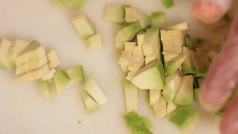 Top-View-Of-Chopped-Avocado-Fruit-For-Sushi-Making---close-up