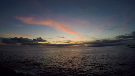 A-time-lapse-of-a-sunset-at-Costa-Adeje,-Tenerife