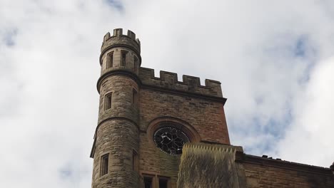 Ultra-close-up-shot-of-one-of-the-clock-towers-at-Hartwood-Hospital