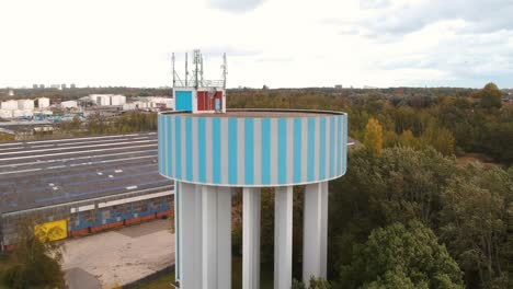 Drone-pulls-back-from-a-water-tower-in-Antwerp-Belgium