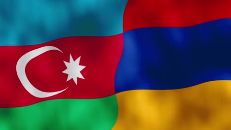 Aserbaidschan-Und-Die-Armenische-Flagge-Wehen-Im-Wind