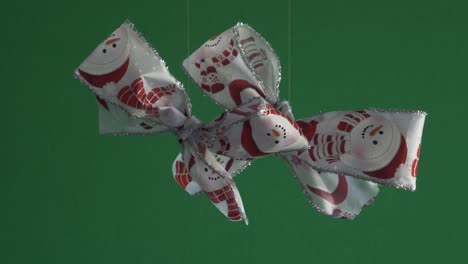 Double-Hanging-Christmas-Bows-With-Snowman-Design
