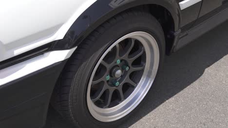 Tight-Shot-of-the-Aluminum-Alloy-Rim-on-a-Toyota-AE86