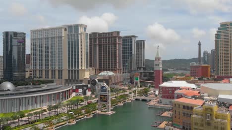 Left-to-right-rotating-aerial-revealing-Cotai-Strip-in-Macau