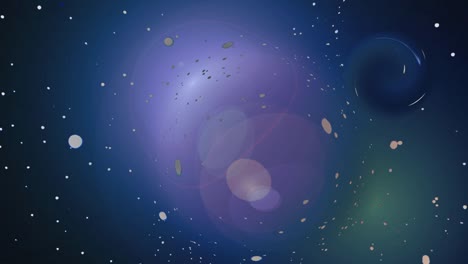 Sterne-Und-Teilchen,-Die-In-Hellen-Kugeln-Reisen,-Abstrakter-Fantasy-Hintergrund