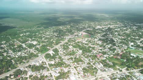 Luftaufnahme-Der-Stadt-Bacalar-In-Mexiko