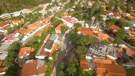 Aerial-view-over-a-high-class-suburb-in-Caracas,-Venezuela