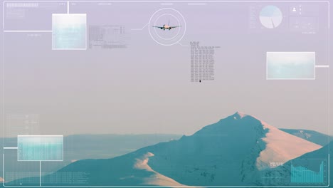 Der-Flughafenturm-Beobachtet-Ankommende-Flugzeuge-über-Einer-Verschneiten-Bergkette-Und-Analysiert-Die-Daten