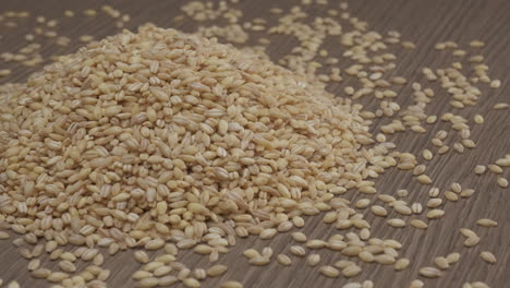 Pearl-barley-cereal-rotating,-vegan-vegetarian-food-Mediterranean-diet
