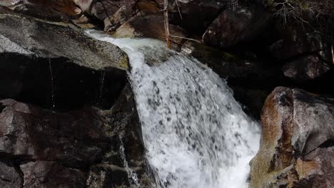 Close-up-slow-motion-shot-of-waterfall-in-Mala-Fatra-mountains,-Slovakia