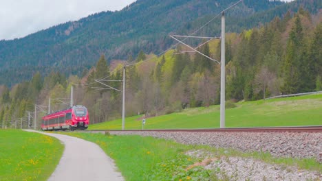 Train-of-the-German-railroad-is-passing-through-the-mountains