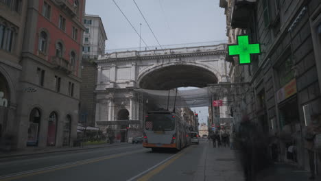 Traffic-and-people-timelapse-in-Genoa-Via-XX-Settembre-street