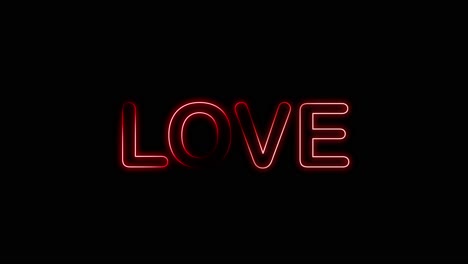 3D-Text-creates-LOVE-with-glow-color-random-effect-on-black-background