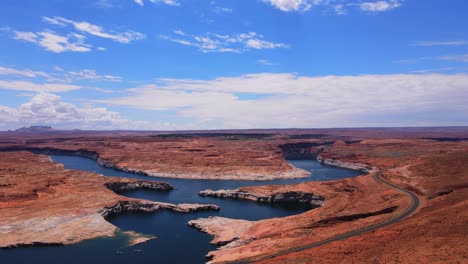 Drone-Over-Lake-Powell-in-the-Afternoon